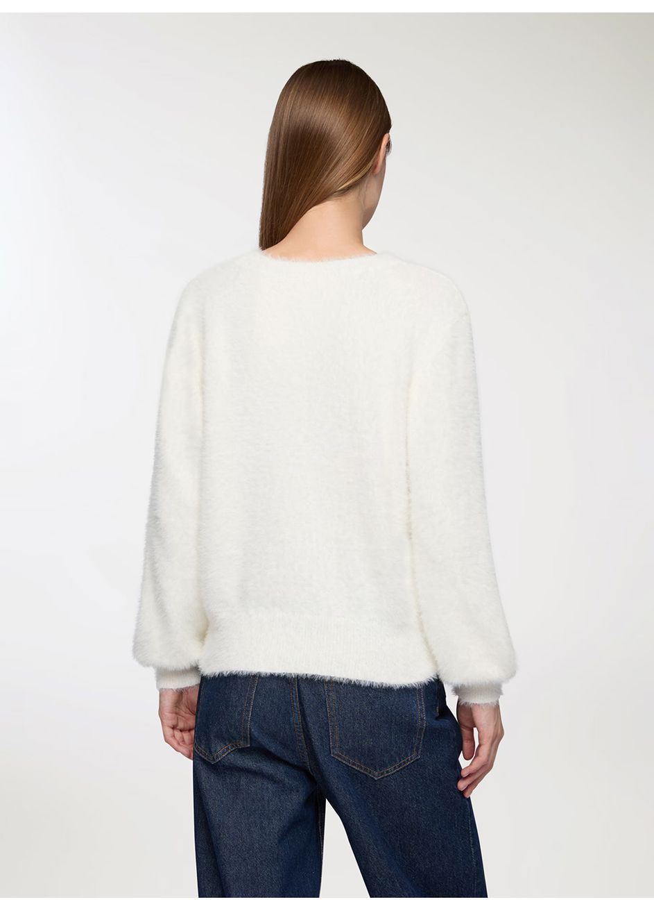 Белый зимний свитер женщин Terranova