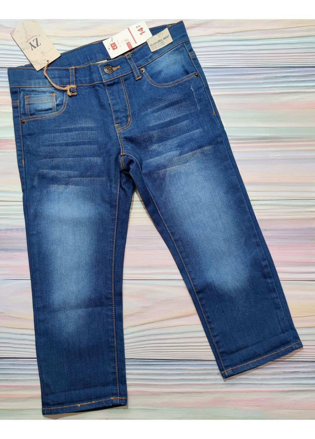 Подростковые джинсовые капри для девочки 11-12 лет Голубые Zy Kids (370606755)