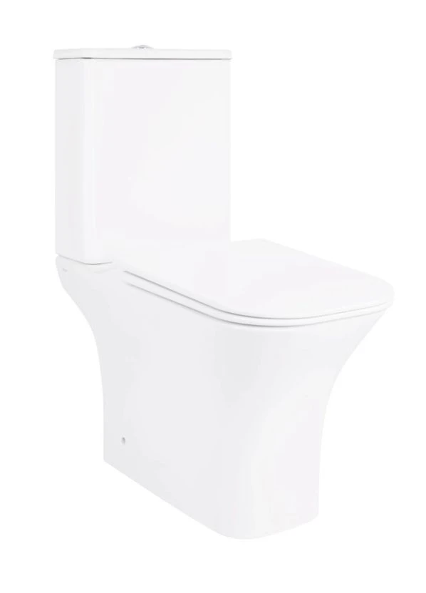 Напольный унитаз Presto Quadro Rimless с сиденьем Slim Duroplast/ Soft-close/ Quick Release QT24221215AW Qtap SD00052480 (385683730)