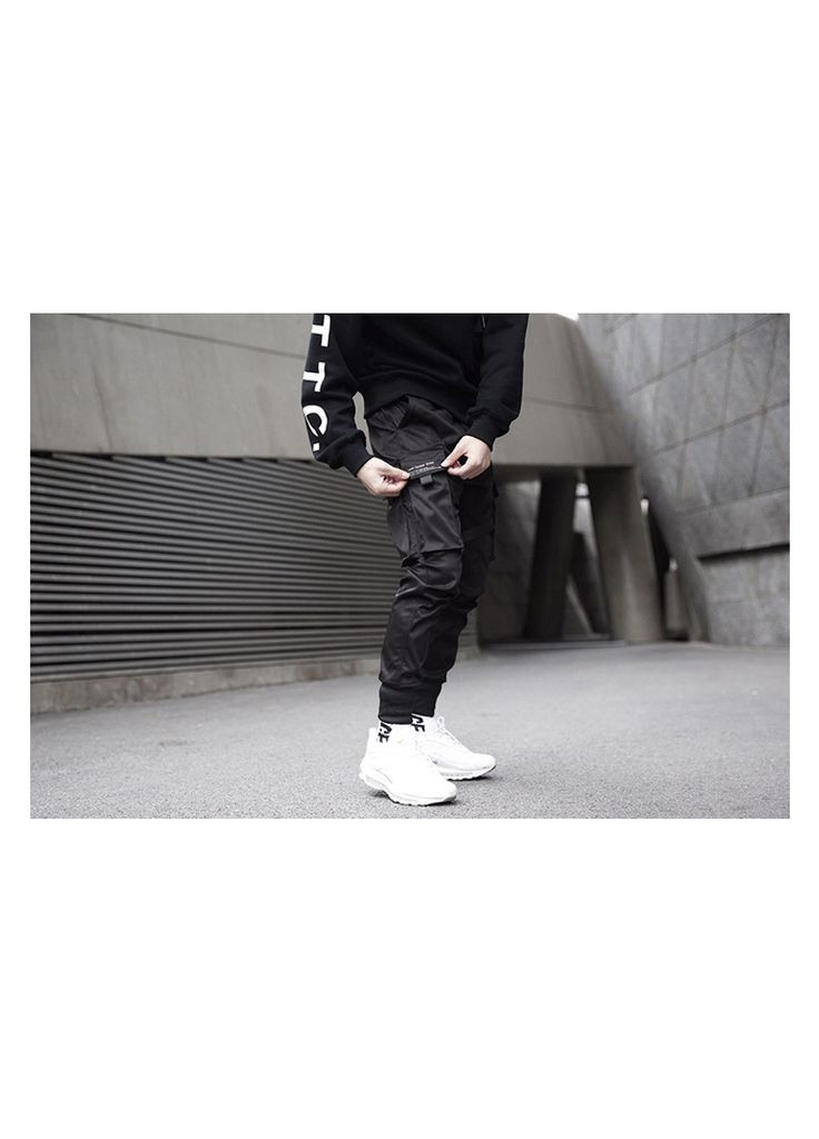 Черные кэжуал демисезонные карго брюки No Brand