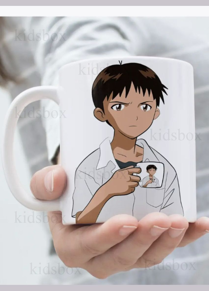 Кружка Євангеліон Сіндзі Ікарі з принтом керамічна чашка Evangelion Shinji Ikari аніме 330 мл Uk_149 Shantou (317049201)