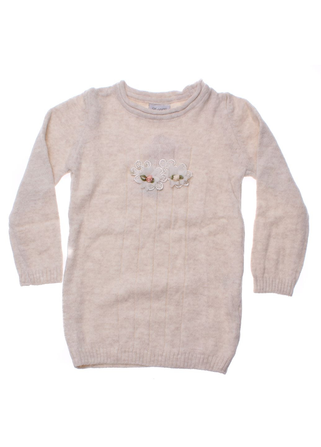 Бежевый зимний джемпер t 158 меланжевый Breeze