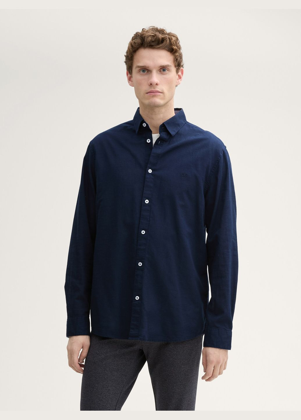 Темно-синяя рубашка Tom Tailor