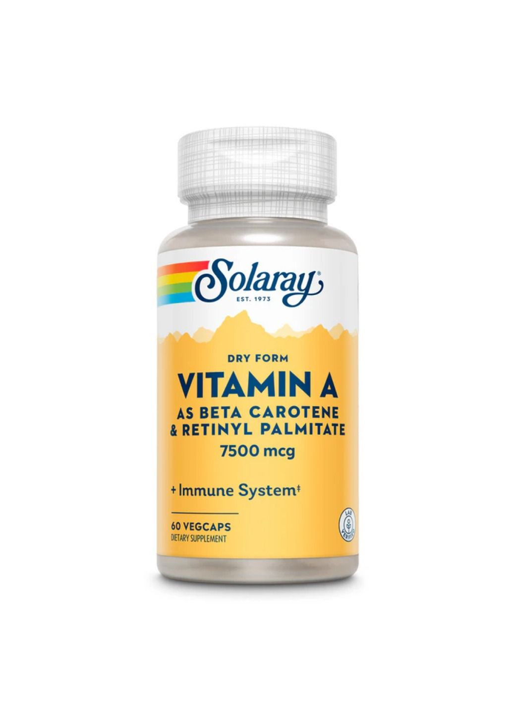 Комплекс витамина А Vitamin A Dry Form 7600mcg - 60 caps Solaray (366031495)