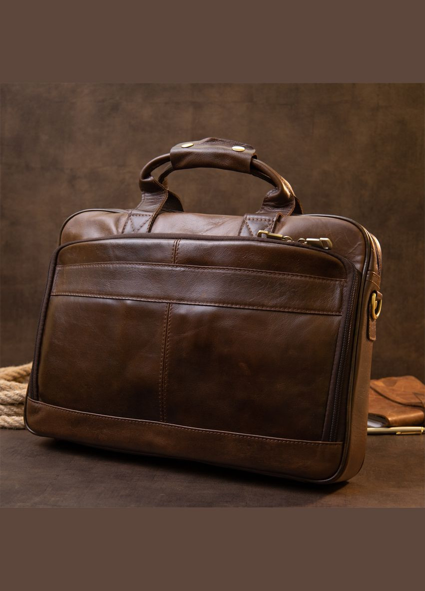 Сумка для ноутбука Vintage ділова з кишенями для документів коричнева (sku_20391) No Brand (328922505)