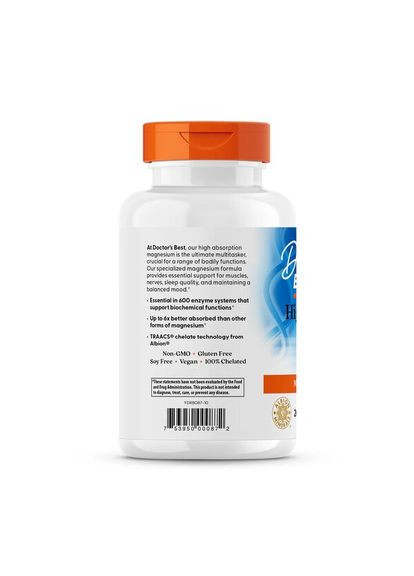 Вітаміни та мінерали Magnesium 100 mg High Absorption, 240 таблеток Doctor's Best (322209381)