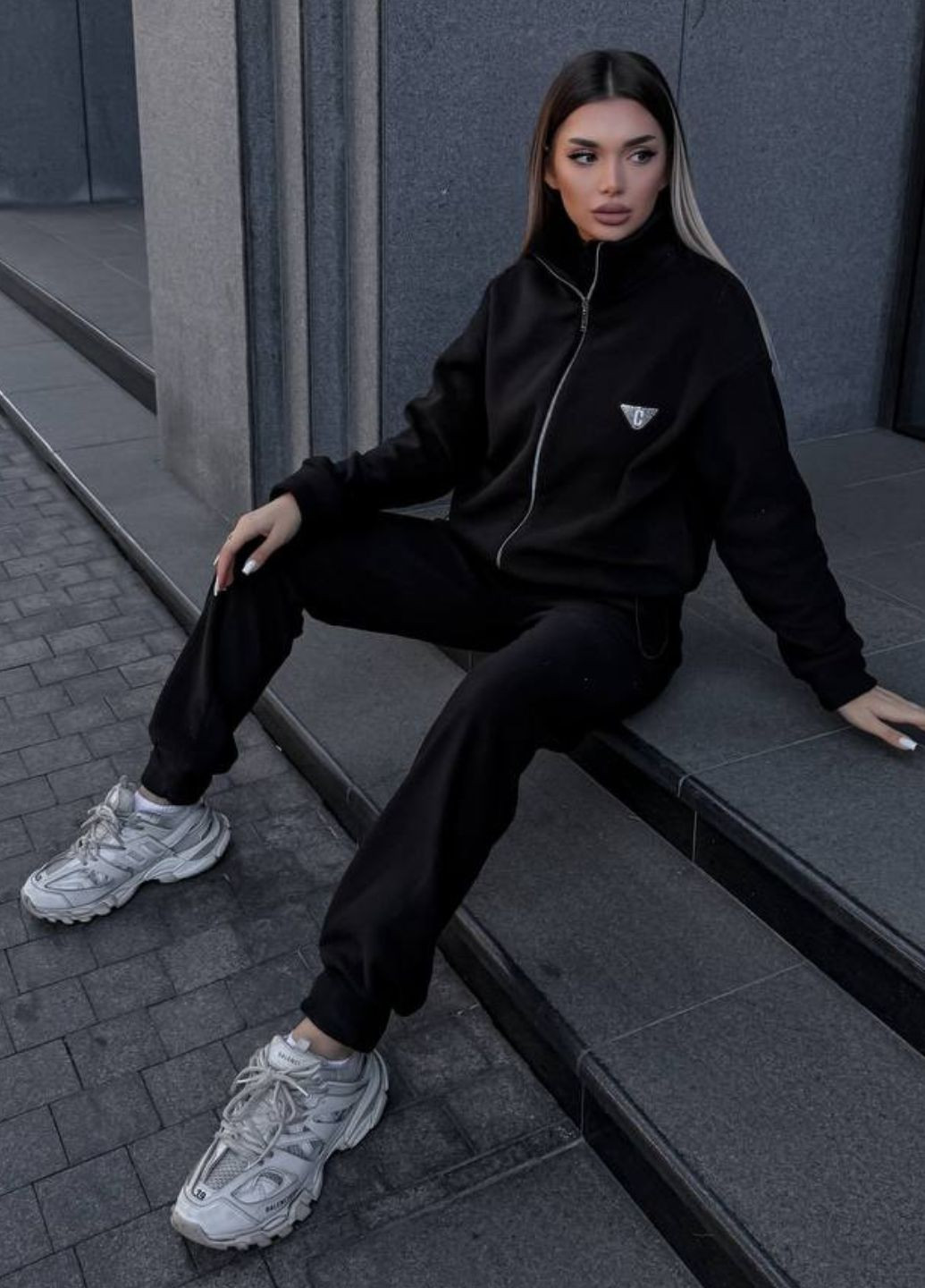 Базовий повсякденний демісезонний костюм двійка: кофта на блискавці + штани Allthings (363987692)