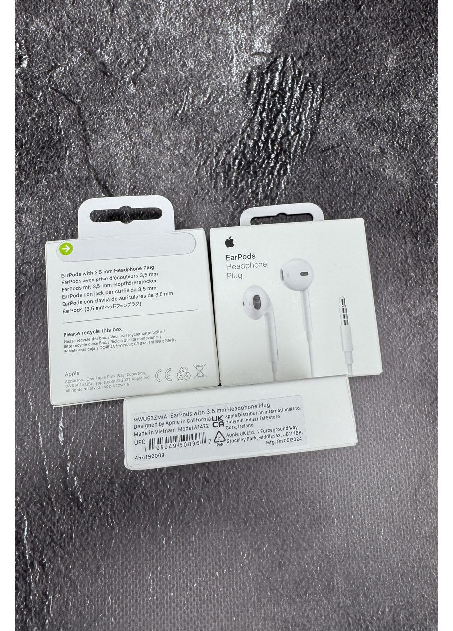 Навушники EarPods with Mic 3.5 mm Headphone Plug для iPhone Гарантія No Brand (370269446)