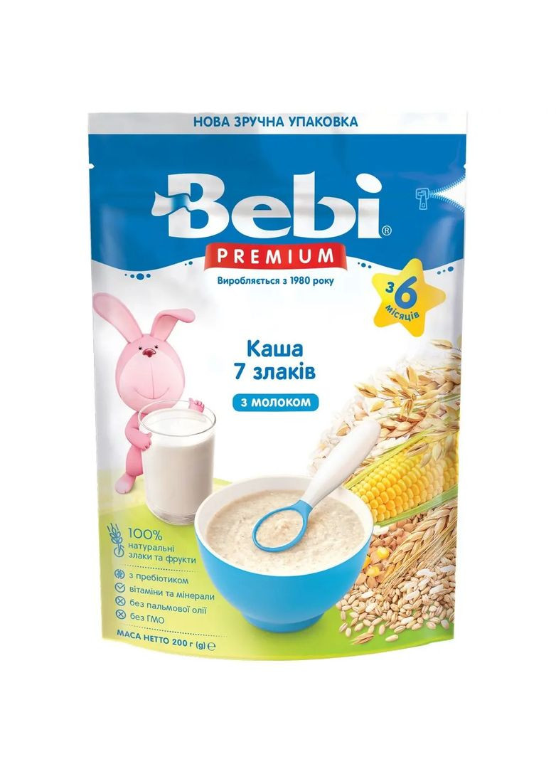 Молочная каша Premium 7 злаков, 200 г Bebi (328310068)