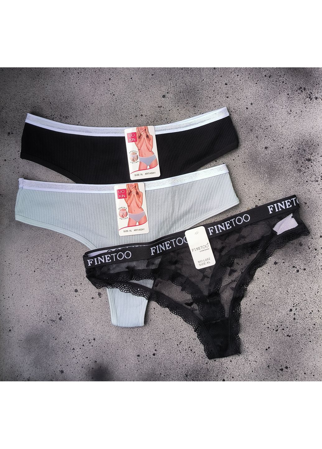 Набор 3 шт трусики стринги No Brand (363186446)