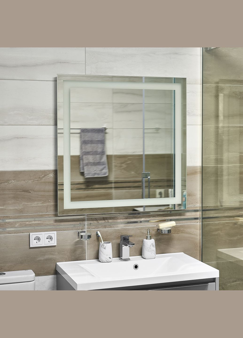 Зеркало MRR01 SQR-AA 800 x 800 mm LED FL UNIO (299997862)