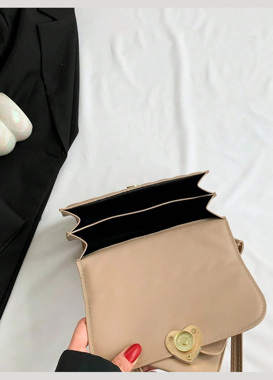 Жіноча сумка 6892 крос-боді бежева No Brand (290665311)