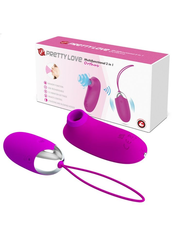 Набір із вакуумного стимулятора та віброяйця "ORTHUS Multifunctional 2 in 1" від Baile LyBaile (298285411)