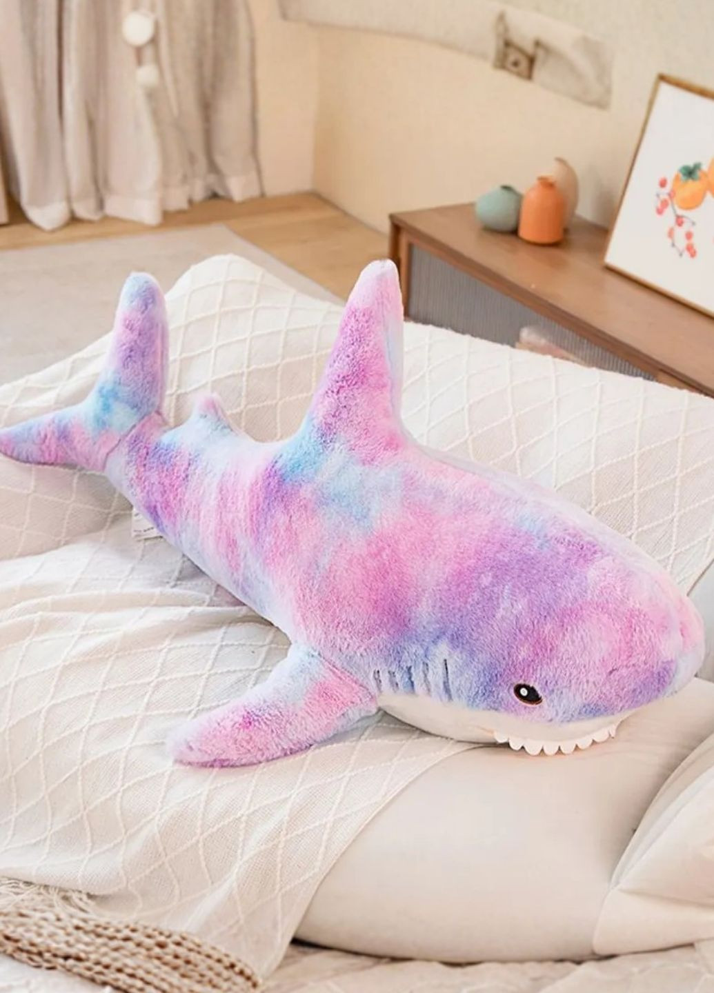 М'яка іграшка Акула пастельна 100 см плюшева подушка декоративна My Kigu (370850582)