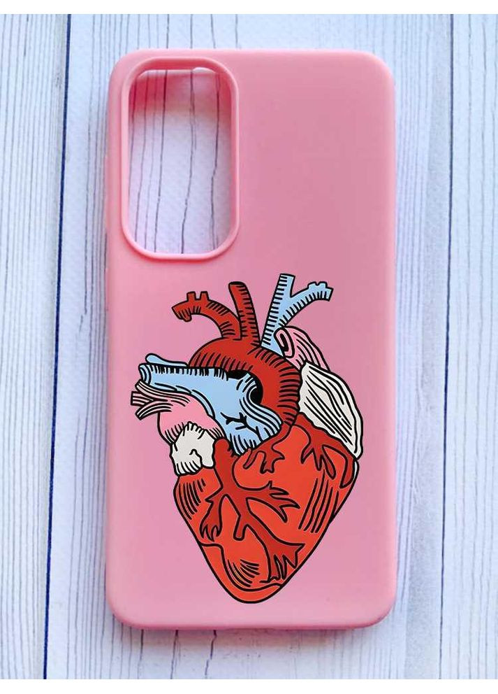 Матовий рожевий чохол на Samsung Galaxy A35 (A356) Серце анатомічне (принт 250) Creative (355405927)