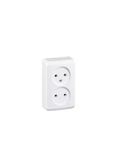 Розетка подвійна із заземленням Prima без шторок білий WDE001048 Schneider Electric (365840707)