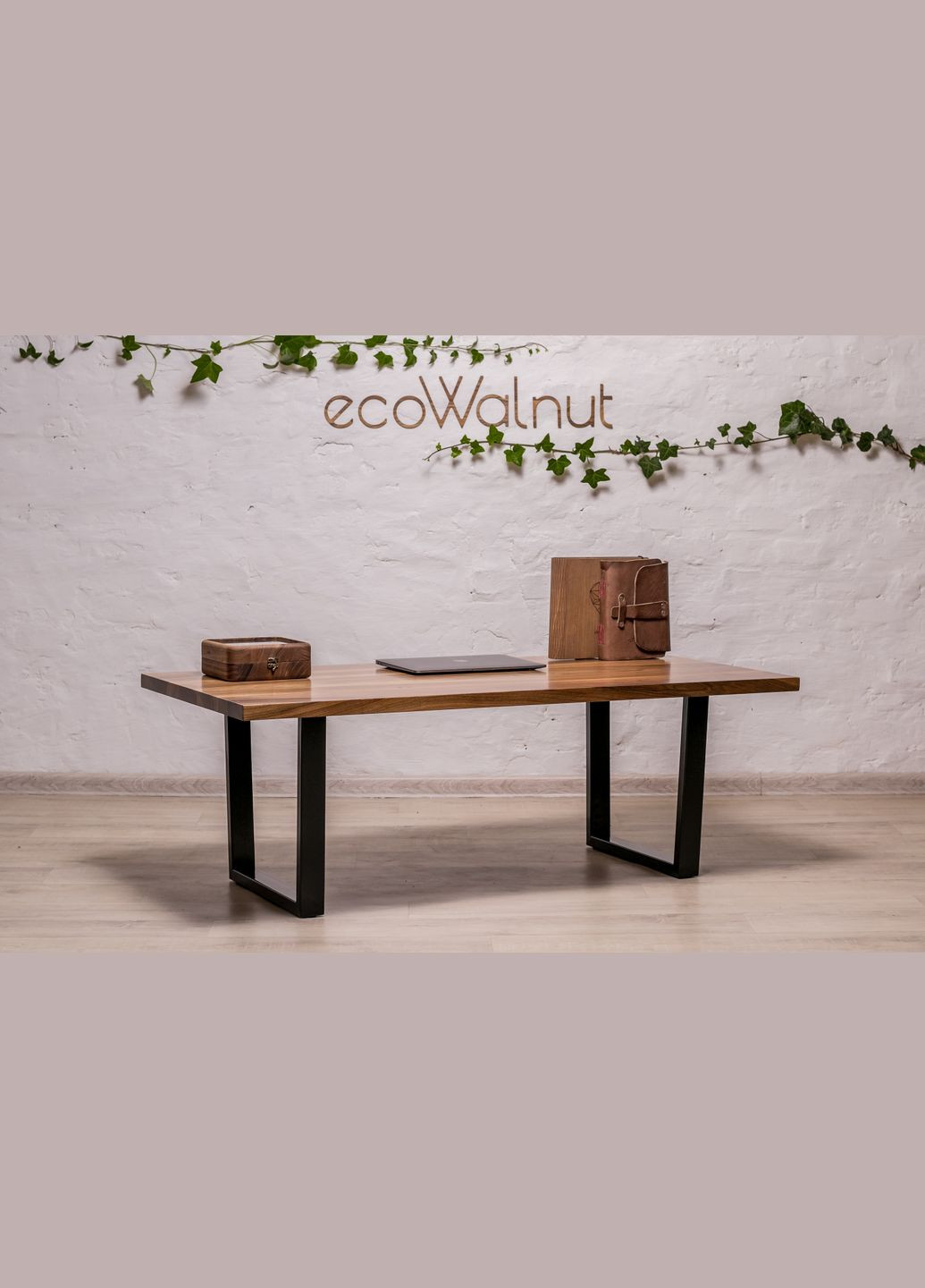 Кавовий стіл із прямокутними краями L (горіх) Горіховий обідній столик для чаювання EcoWalnut (294613522)