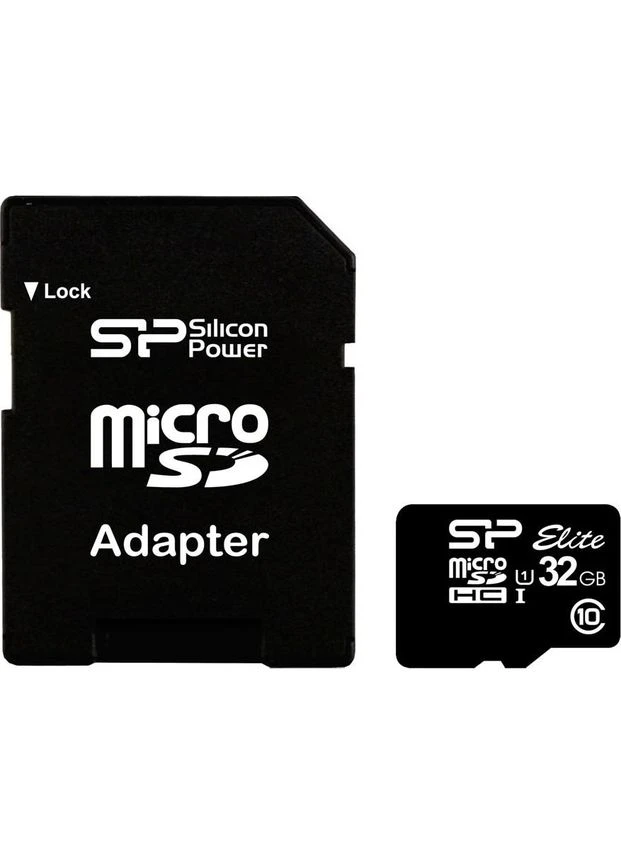 Карта памяти microSDHC (UHS-1) 32Gb class 10 (SP032GBSTHBU1V10) Silicon Power Elite (378074911)