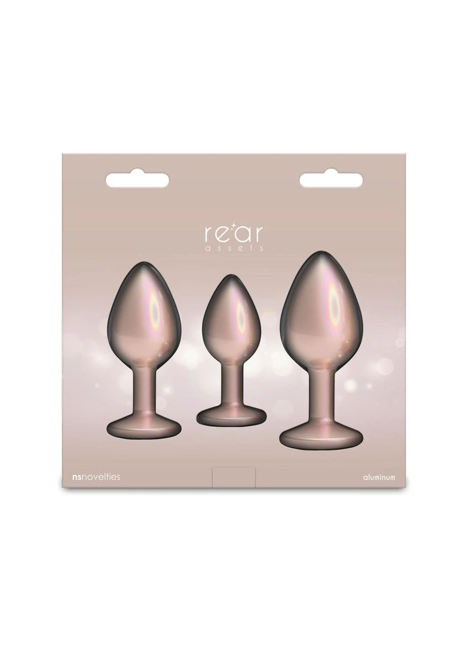 Набор анальных пробок Rear Assets - Trainer Kit - Iridescent Champagne - Clear Gem Ns Novelties (398647734)