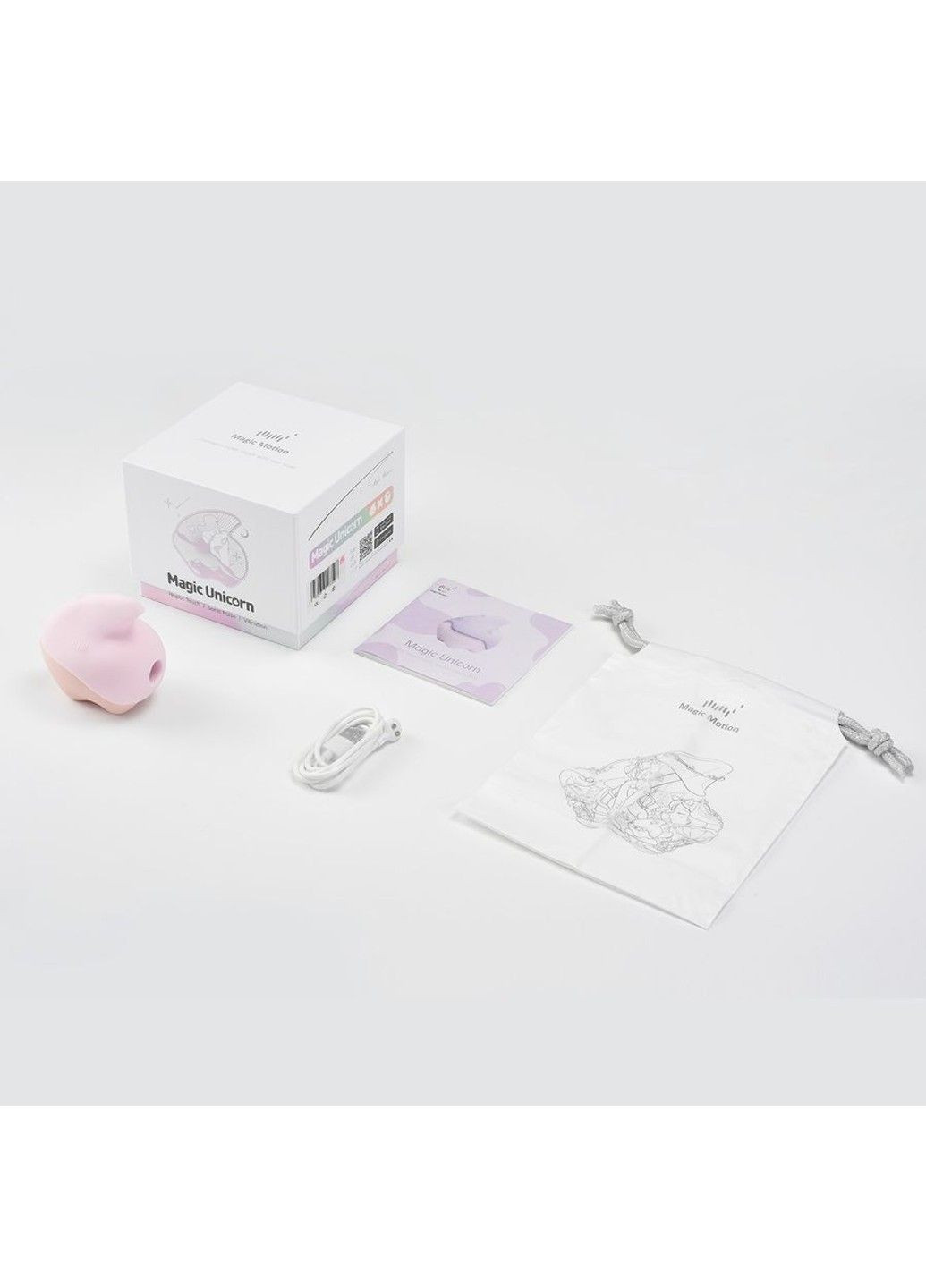 Вакуумний кліторальний смарт-стимулятор Unicorn Pink з вібрацією Magic Motion (316163553)