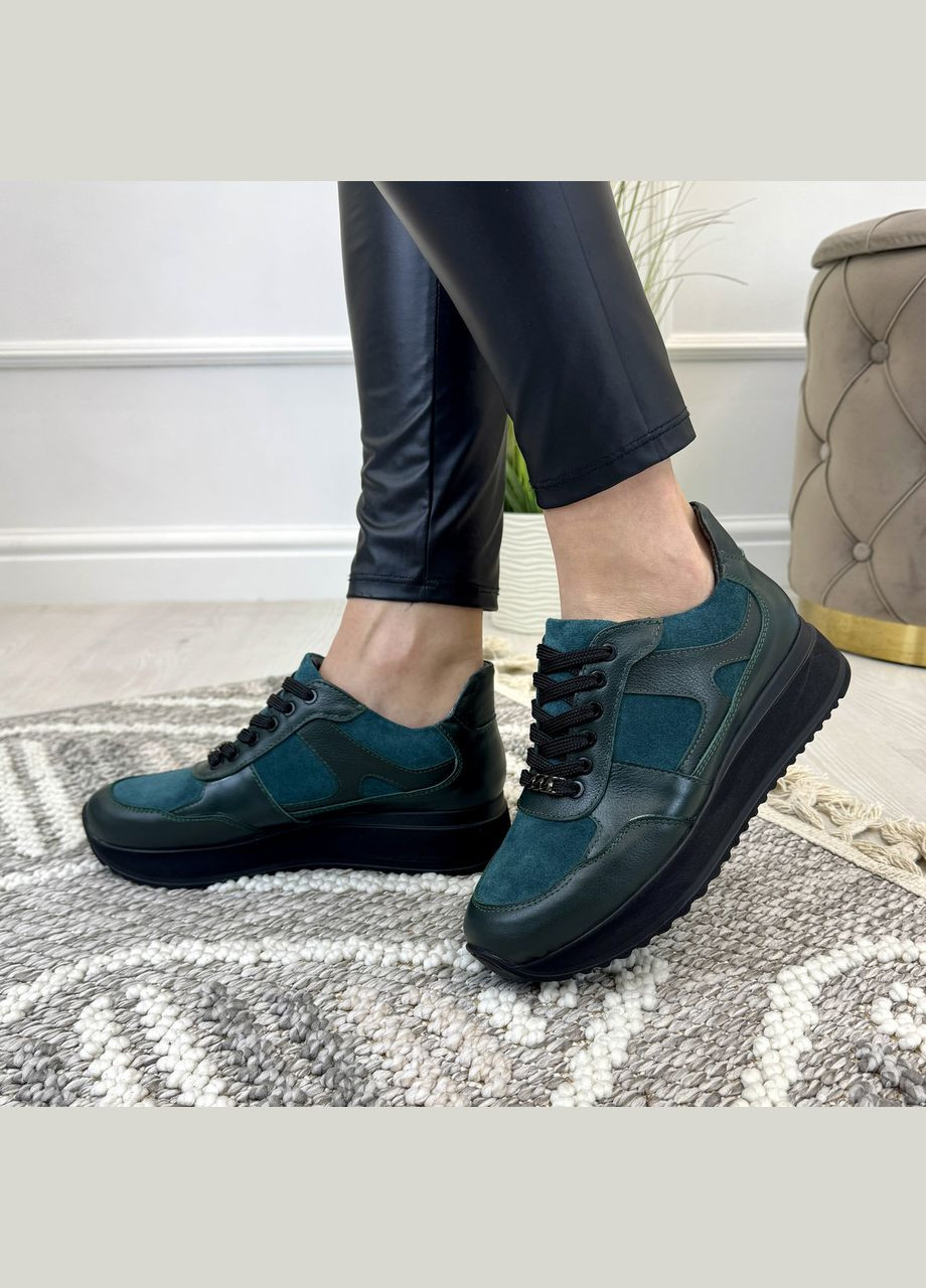 Кросівки комбіновані жіночі на шнурівці. Vasha para зелені демісезони (322429423)