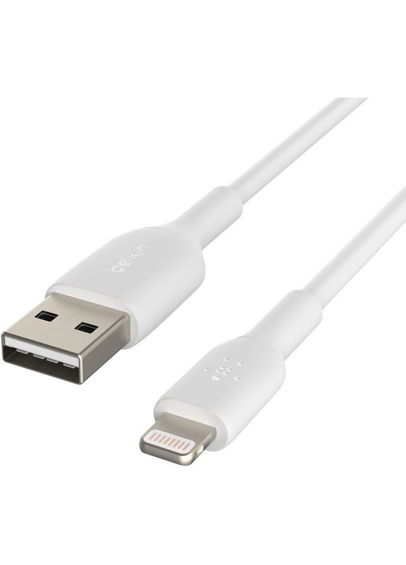 Кабель USB-A > Lightning зарядка/синхронизация 1м, 12Вт, PVC, (2 Pack), белый Belkin (322245510)