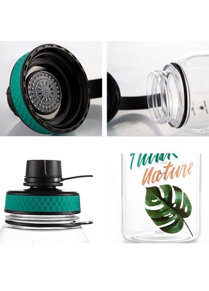 Бутылка для воды Think Nature 1200мл зеленая с фильтром для фруктов BPA-FREE пластиковая емкость ProDobro (365443197)