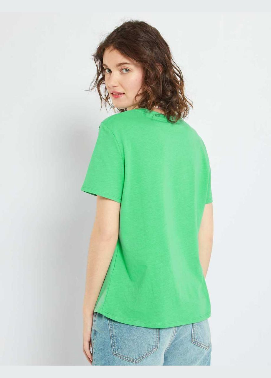 Зеленая футболка basic,зеленый, Kiabi
