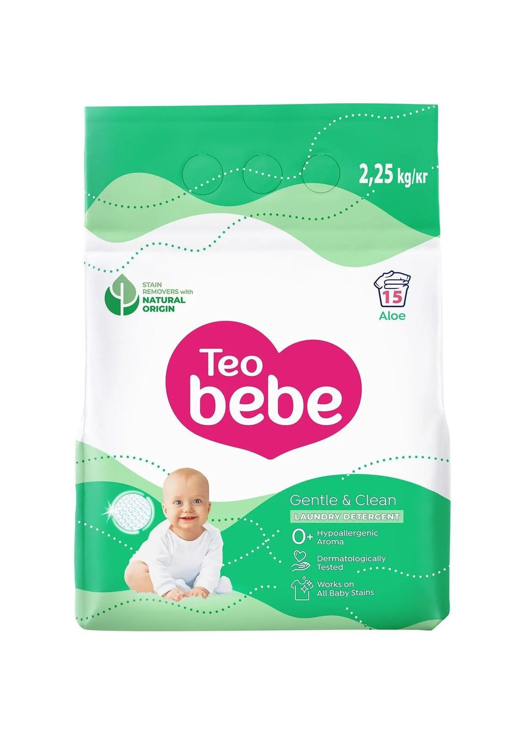 Детский стиральный порошок Gentle & Clean Aloe, 2,25 кг Teo Bebe (328309055)