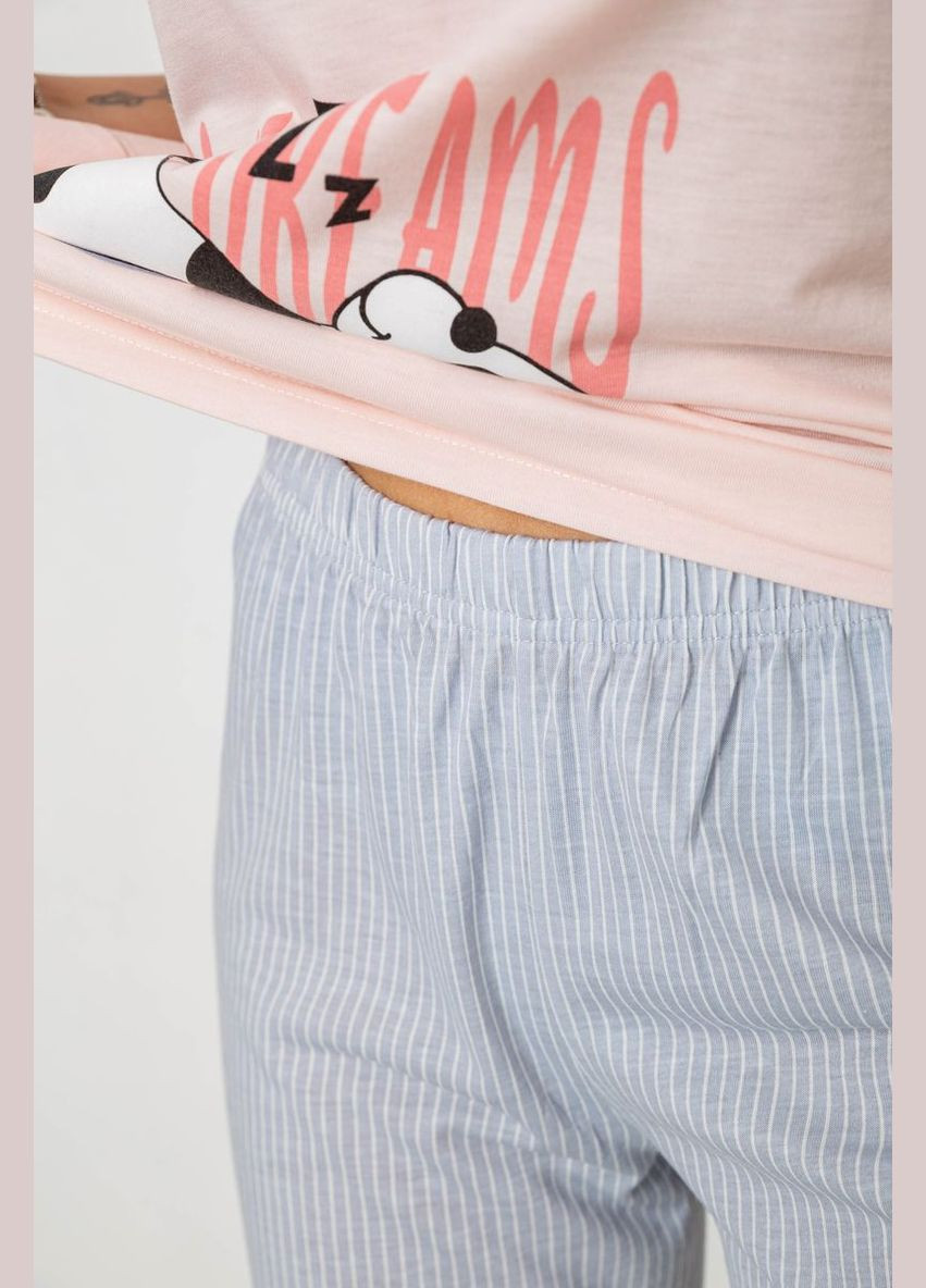 Персикова піжама жіноча з принтом Andi 243R7057