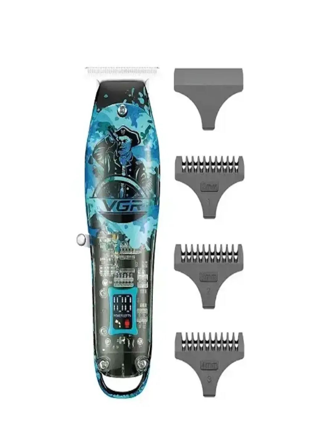 Набір для стрижки V-645 професійна акумуляторна машинка триммер електробритва зі змінними насадками та LED дисплеєм VGR (316651084)