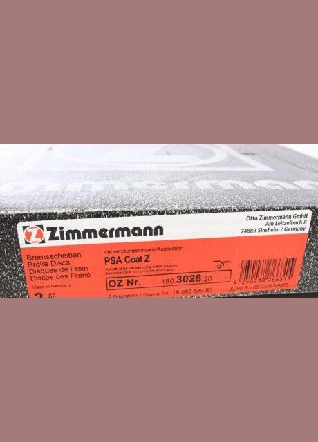 Диск тормозной (задний) Citroen Jumpy/Peugeot Expert/Toyota Proace 16-(290x12) (с покрытием 180.3028.20 UA63 ZIMMERMANN (339661881)