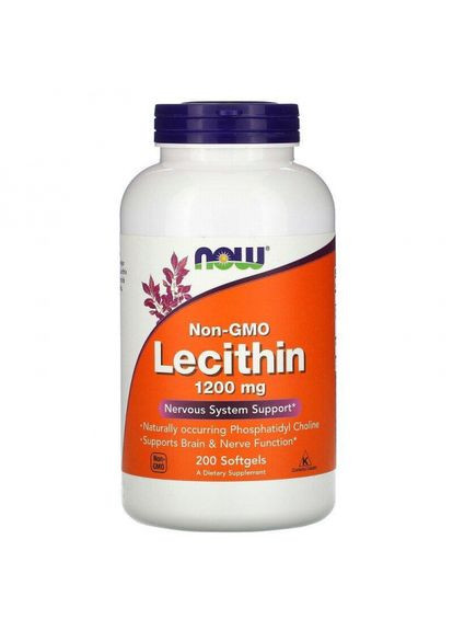 Лецитин,, 1200 мг, 200 капсул (NOW02212) Now Foods (266265502)