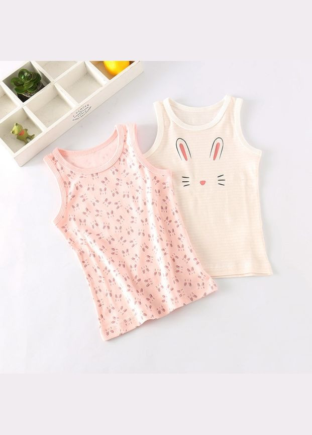 Рожева всесезон набір з двох маєк з принтом ( 90см ) (7140) Qoopixie