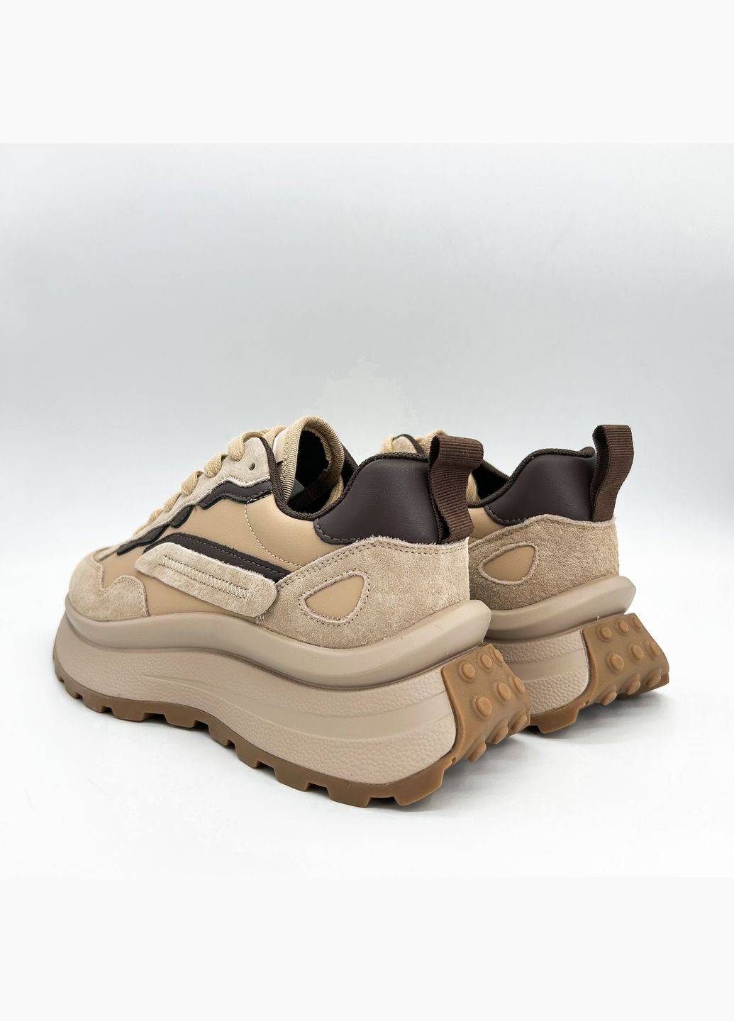 Бежевые кроссовки (р) кожа/замша 0-1-1-obj-a-1-602 Lifexpert