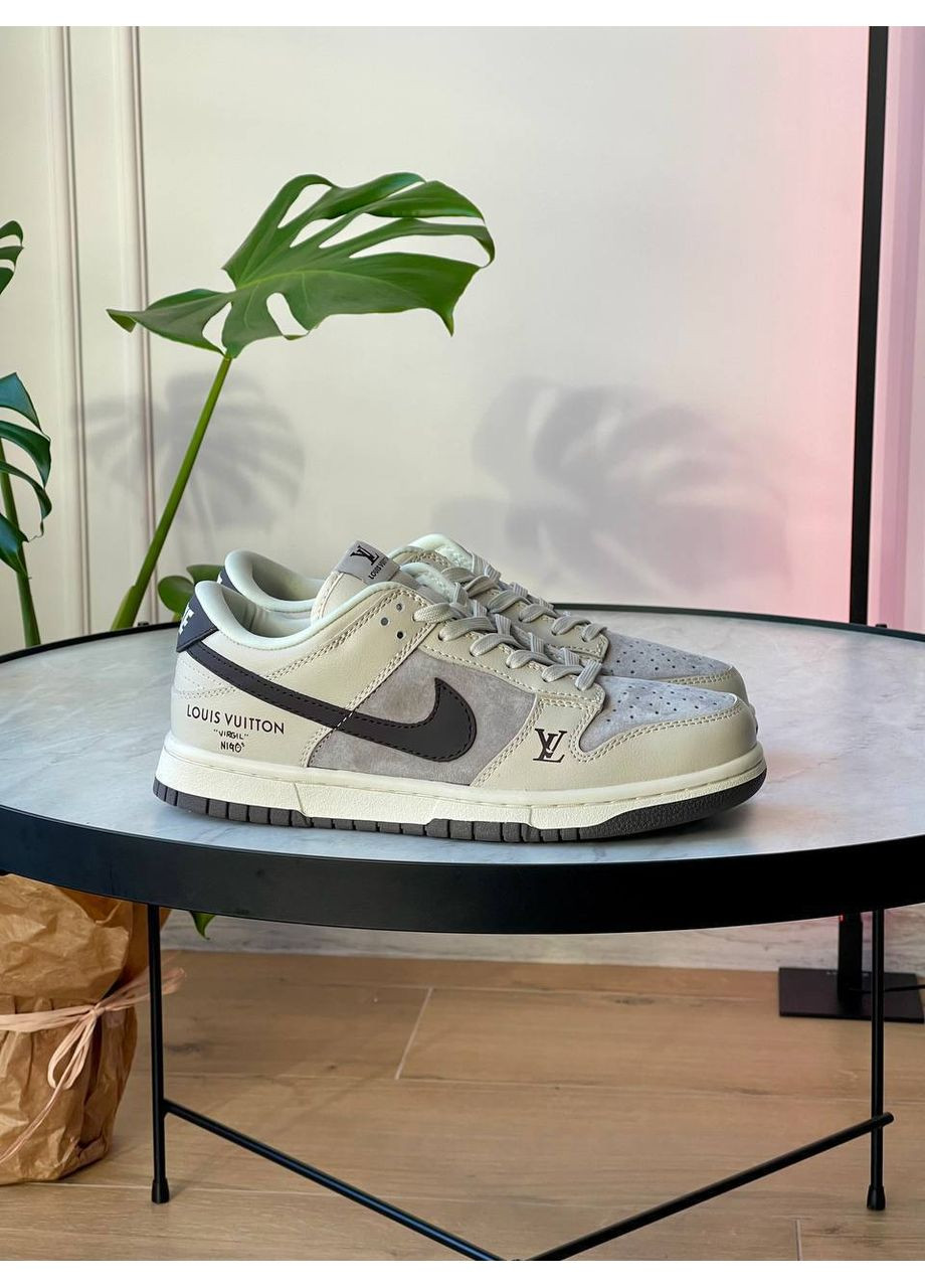 Сірі Осінні кросівки чоловічі і жіночі nike sb dunk low x louis vuitton grey | найк сб данк низькі сірі No Brand