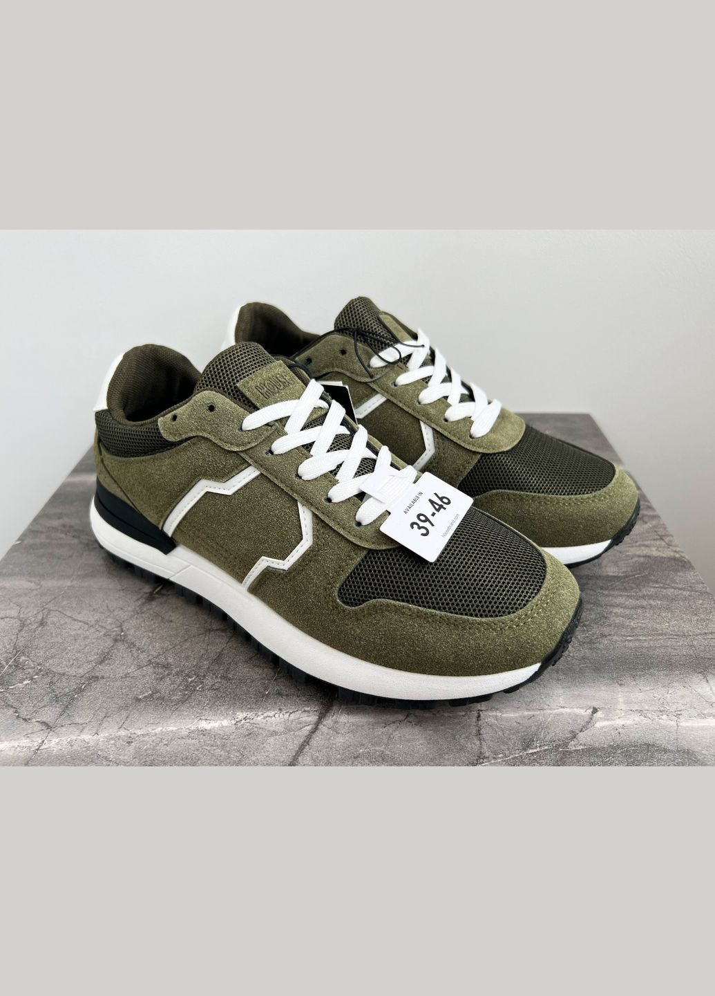 Оливковые (хаки) всесезонные кроссовки мужские зеленые хаки House