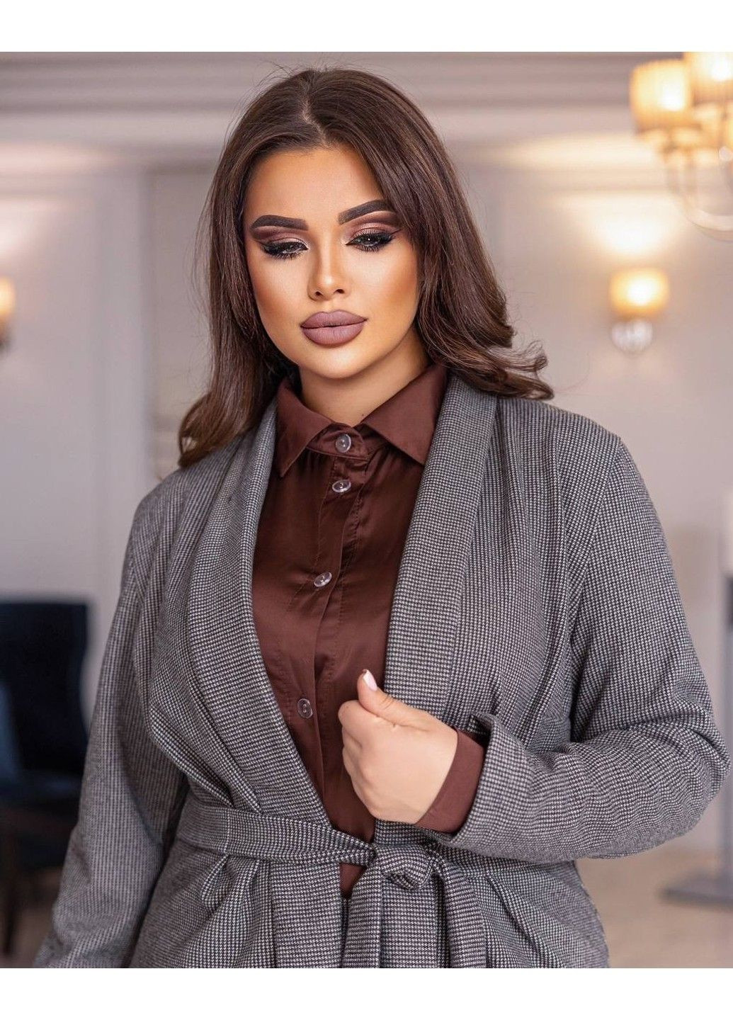 Кашемировый костюм, мод ДК-343, серый, размер 60 No Brand (355469622)