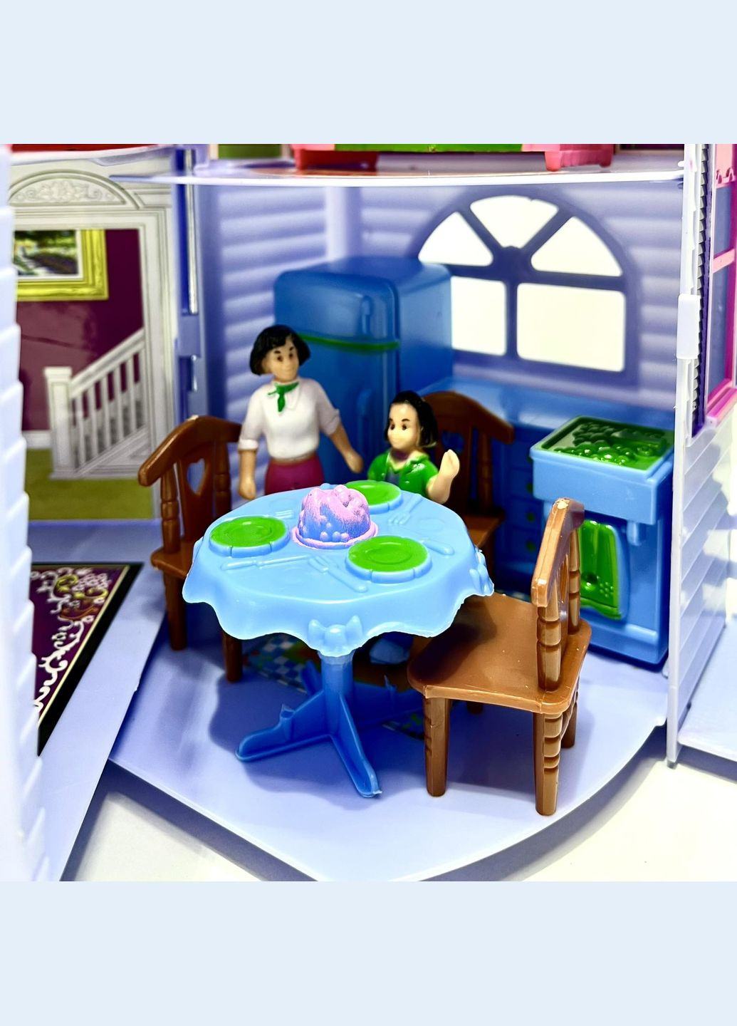 Ляльковий будиночок з фігурками розкладний Ліловий (F611) Limo Toy (303832723)