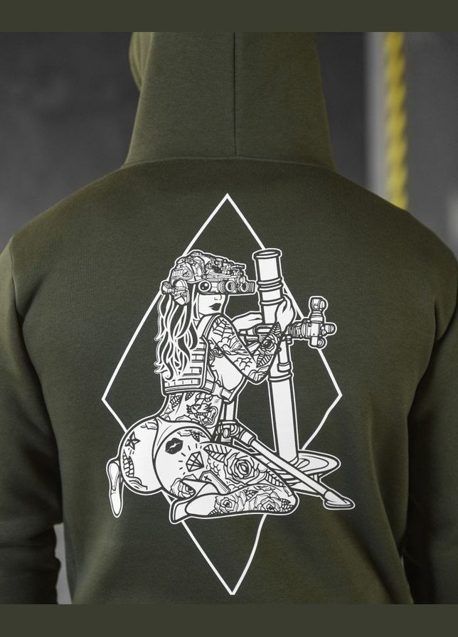 Мужское худи на флисе с принтом Девушки хаки No Brand (315865064)