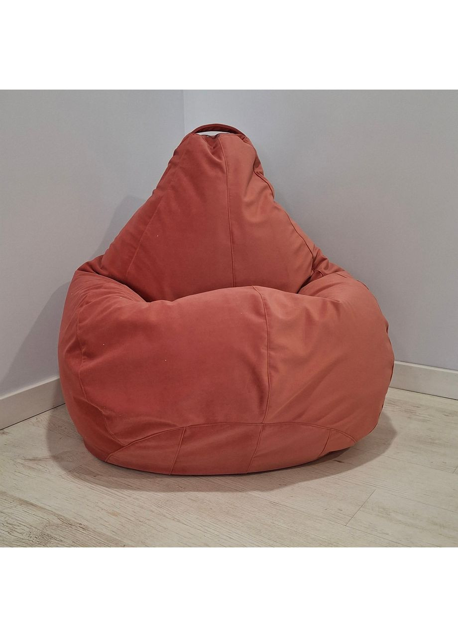 Кресло-мешок груша, MEGA XXXL - 160х120 Велюр Florida Coral SkyPuff (361256955)