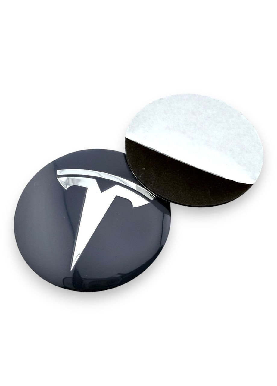 Наклейка з логотипом Тесла 56 мм алюмінієва графіт 1 штука. Tesla (354698669)