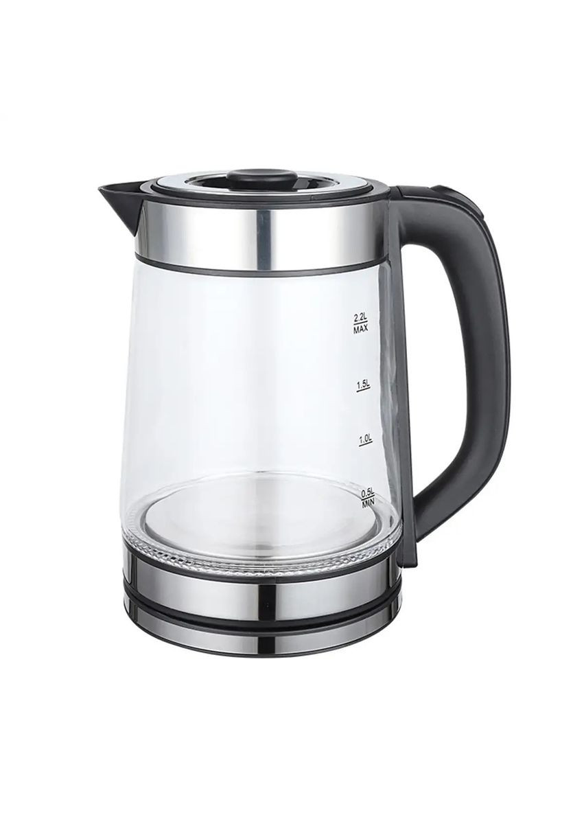 Стеклянный электрочайник с вращением на 360° SK-SH-1070 дисковый чайник 2.2л 2000 Вт Серый Sokany (316173222)