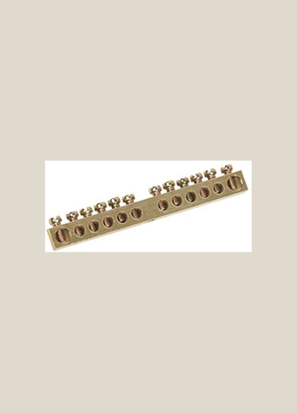 Шина нульова 12 отворів 6х9мм мідь кріплення по центру [YNN10-12-100] UEC (344542982)