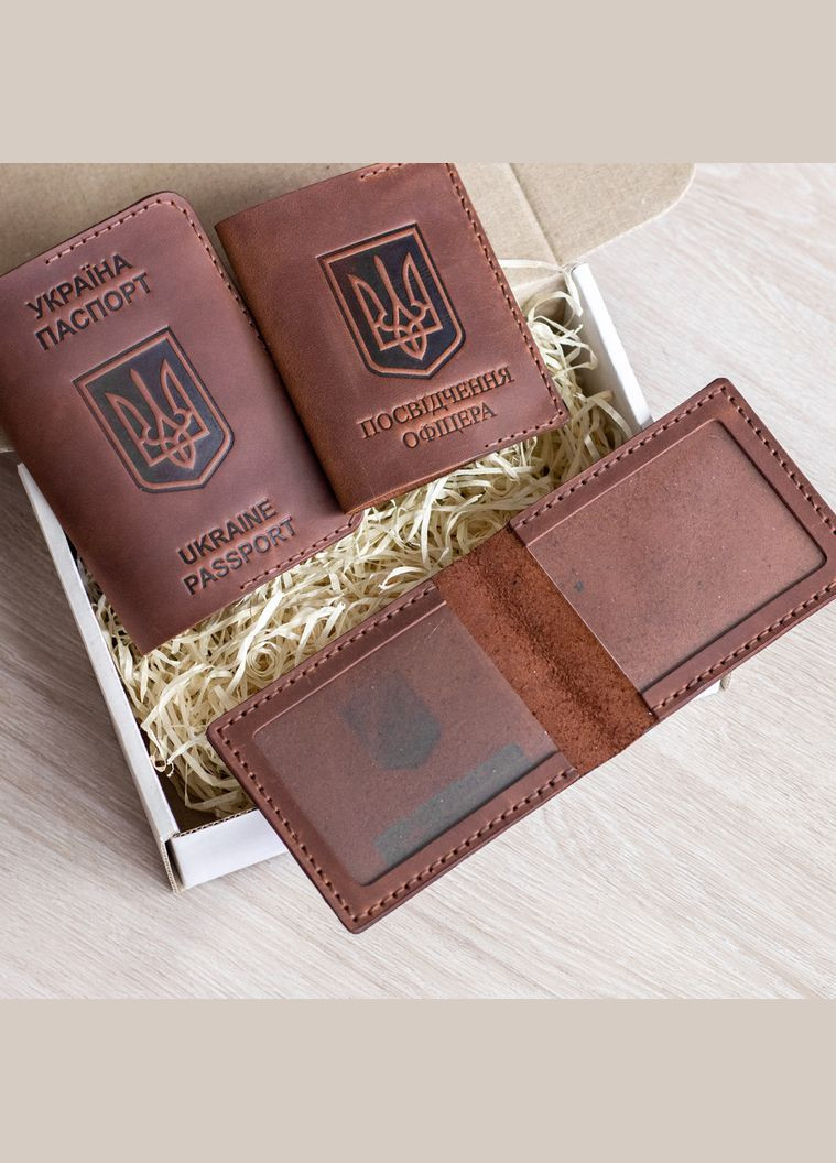 Набор обложек на УБД, удостоверение офицера и паспорт, черный SD Leather (306557911)