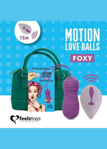 Кульки з перловим масажем Motion Love Balls Foxy з пультом дистанційного керування, 7 режимів FeelzToys (289874633)