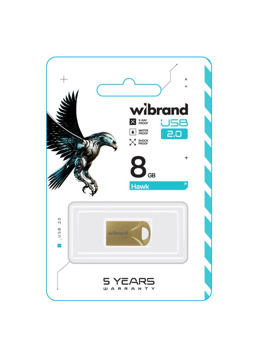 Flash USB 2.0 Hawk 8Gb Gold (WI2.0/HA8M1G) Wibrand (300789939)