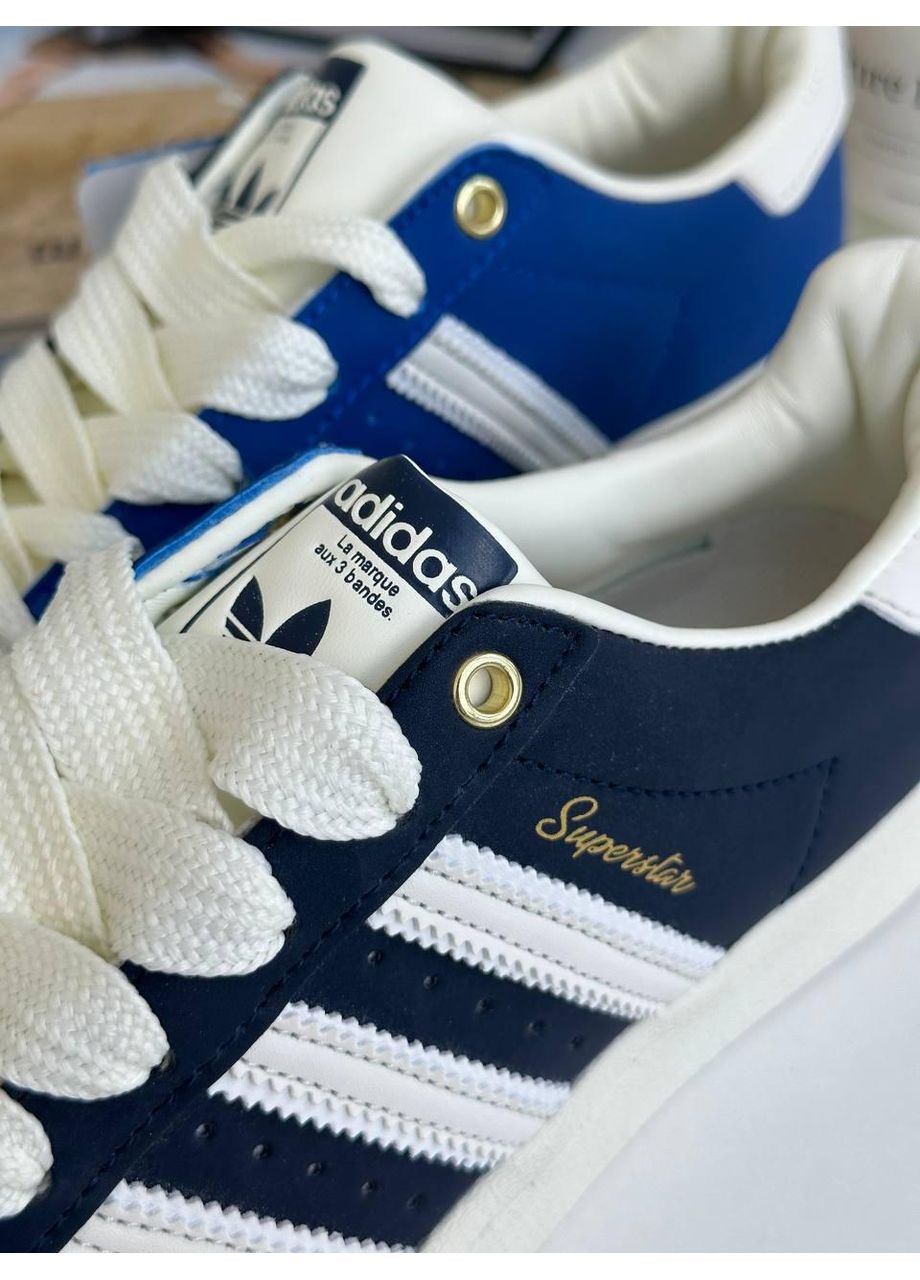 КРОСІВКИ ЖІНОЧІ ADIDAS SUPERSTAR NAVY BLUE АДІДАС СУПЕРСТАР No Brand білі демісезони (367170614)