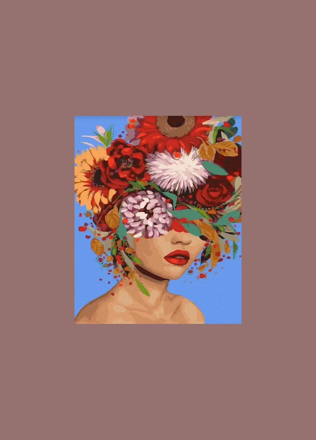 Картина по номерам Цветочное вдохновение 40*50 Картины по номерам на холсте Девушка в цветах GX43756 Rainbow Art (308988505)