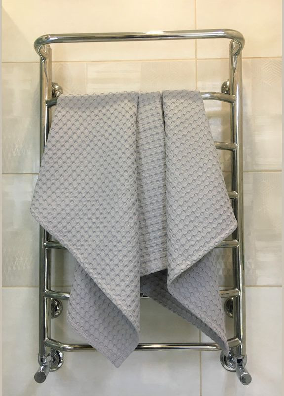 No Brand полотенце вафельное для ванной комнаты 110х65 см серое (5743-2101) однотонный серый производство - Украина